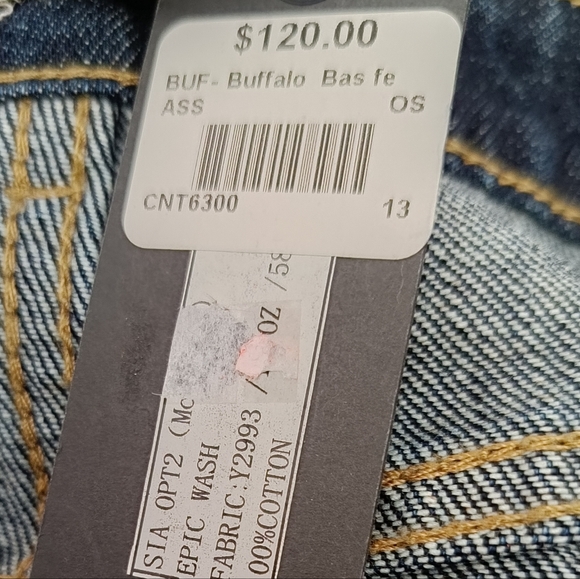 US27👖Buffalo David Bitton Mi-waist  Skinny Jeans - Dark Blue Distressed - Picture 11 of 12